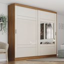 Ver imagem 1 de Guarda Roupa Solteiro 2 Portas 3 Gavetas Turin Bege/Nature/Off White