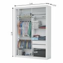 Ver imagem 5 de Guarda Roupa Solteiro 4 Espelhos 2 Portas de Correr Roma New Espresso Móveis