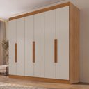 Ver imagem 1 de Guarda-Roupa Casal com 6 Portas e 2 Gavetas 177cm Multimóveis Cinamomo/Off White