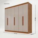 Ver imagem 3 de Guarda-Roupa Casal com 6 Portas e 2 Gavetas 177cm Multimóveis Cinamomo/Off White