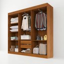 Ver imagem 4 de Guarda-Roupa Casal com 6 Portas e 2 Gavetas 177cm Multimóveis Cinamomo/Off White