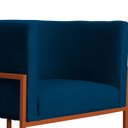 Ver imagem 3 de Poltrona Luana Veludo Azul Marinho Base Metálica Cobre - Vallisa Decor