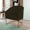 Ver imagem 2 de Kit 4 Poltronas Decorativa Luana Base Ferro Dourada Suede - Twdecora