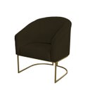 Ver imagem 4 de Kit 4 Poltronas Decorativa Luana Base Ferro Dourada Suede - Twdecora