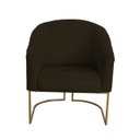 Ver imagem 3 de Kit 4 Poltronas Decorativa Luana Base Ferro Dourada Suede - Twdecora