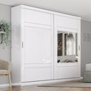 Ver imagem 1 de Guarda Roupa Solteiro 2 Portas 3 Gavetas Turin Branco/Rosa Chá