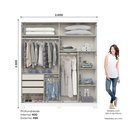 Ver imagem 3 de Guarda Roupa Solteiro 2 Portas 3 Gavetas Turin Branco/Rosa Chá