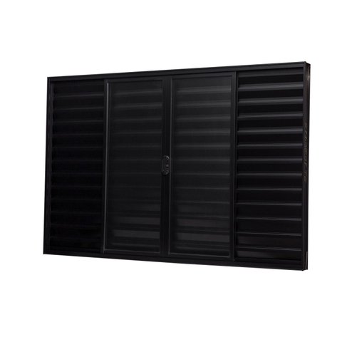 Janela de Alumínio Veneziana 100x150cm 6 Folhas Vidro Liso Ultra Ramassol Preto