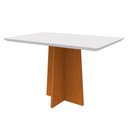 Ver imagem 1 de Mesa De Jantar Tampo Vidro Angra 135 Cm Off White Base Ypê