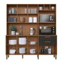 Ver imagem 4 de Kit Cozinha Grecia 7 Portas 2 Gavetas MDP 180cm Freijo e Chumbo Móveis Aqui 180cm