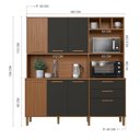 Ver imagem 5 de Kit Cozinha Grecia 7 Portas 2 Gavetas MDP 180cm Freijo e Chumbo Móveis Aqui 180cm