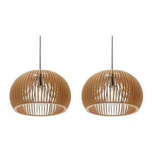 Kit 2 Luminárias Pendentes em Mdf Cru