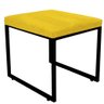 Kit 03 Puff Banqueta Stan Para Penteadeira Sala De Jantar Industrial Ferro Preto Corino Amarelo - - 3