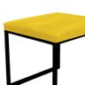 Kit 03 Puff Banqueta Stan Para Penteadeira Sala De Jantar Industrial Ferro Preto Corino Amarelo - - 4