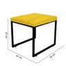 Kit 03 Puff Banqueta Stan Para Penteadeira Sala De Jantar Industrial Ferro Preto Corino Amarelo - - 6