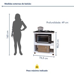 Balcão para Cooktop 4 Bocas 2 Nichos para Forno Turim - 3
