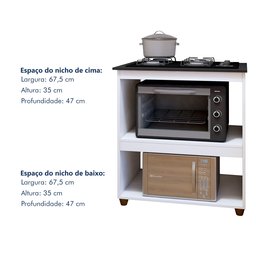 Balcão para Cooktop 4 Bocas 2 Nichos para Forno Turim - 7