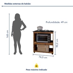 Balcão para Cooktop 4 Bocas 2 Nichos para Forno Turim - 3