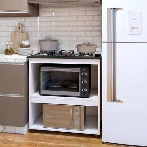 Balcão para Cooktop 5 Bocas 2 Nichos para Forno Turim