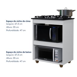 Balcão para Cooktop 5 Bocas 2 Nichos para Forno Turim - 4