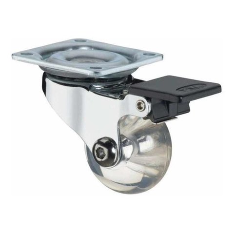 Roda Rodinha Giratórios 35mm em Gel com Trava 4 Unidades