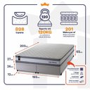 Ver imagem 3 de Conjunto Cama Box Super King c/ Molas Ensacadas Alpine Branco 193x203x65