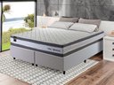 Ver imagem 1 de Conjunto Cama Box Super King c/ Molas Ensacadas Alpine Branco 193x203x65