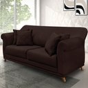 Ver imagem 2 de Sofá 3 Lugares Pé de Madeira Julieta 220 Cm Suede Café S04 - D'Rossi