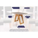 Ver imagem 3 de Mesa para Cozinha Carol + Tampo Madeirado Vidro 130x80cm Nature/Off White - Cimol