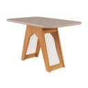Ver imagem 1 de Mesa para Cozinha Carol + Tampo Madeirado Vidro 130x80cm Nature/Off White - Cimol