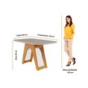 Ver imagem 4 de Mesa para Cozinha Carol + Tampo Madeirado Vidro 130x80cm Nature/Off White - Cimol