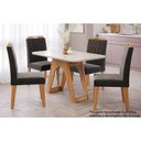 Ver imagem 7 de Mesa para Cozinha Carol + Tampo Madeirado Vidro 130x80cm Nature/Off White - Cimol