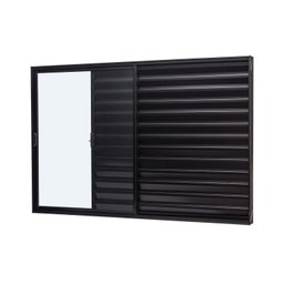 Janela de Aluminio Veneziana 100x150cm 3 Folhas Vidro Liso Ultra Ramassol - 3