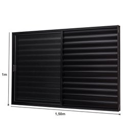 Janela de Aluminio Veneziana 100x150cm 3 Folhas Vidro Liso Ultra Ramassol - 4