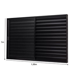 Janela de Alumínio Veneziana 100x150cm 3 Folhas Vidro Liso Ultra Ramassol - 3 Janela de Alumínio Veneziana 100x150cm 3 Folhas Vidro Liso Ultra Ramassol - 3