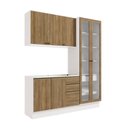 Ver imagem 1 de Cozinha Compacta Celeste Kappesberg 100% Mdf Branco/nogueira 192cm