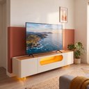 Ver imagem 1 de Rack para TV até 84 Polegadas com 2 Portas, 1 Gaveta e LED 209,5x60x40cm