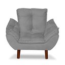 Ver imagem 1 de Mini Poltrona Cadeira Opala Infantil de Criança Suede Cinza Claro