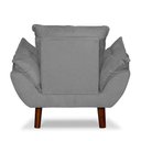 Ver imagem 3 de Mini Poltrona Cadeira Opala Infantil de Criança Suede Cinza Claro