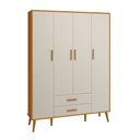 Ver mais imagens de Quarto Isis Berço Americano 2 em 1, Comoda Gaveteiro, Roupeiro Isis 4 Portas Areia Fosco/ Savana