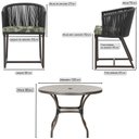 Ver imagem 2 de Mesa com 6 Cadeiras de Jantar Roma 120cm e Noronha em Alumínio Marrom Corda Náutica Estofado 5 Trama