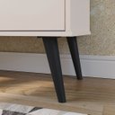 Ver imagem 4 de Aparador Buffet Café Cozinha Sala 3 Portas Prateleira Organizadora Puxador Concha Retrô Truzzi - Off