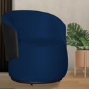 Ver imagem 2 de Poltrona Organica Recepção para Sala Aisha Corano Preto e Suede Azul Marinho - Incasa Decor