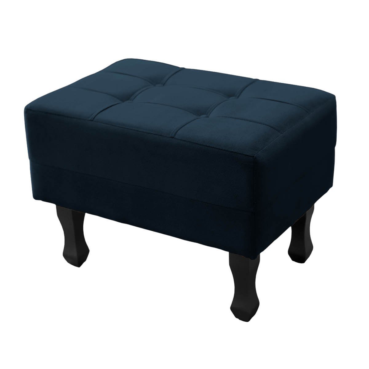 Puff Baqueta Bella Suede Confortavel Decorativa Para Sala Quarto:Azul Marinho