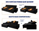 Ver imagem 5 de Sofá Retrátil Reclinável 230cm Ascari Suede Velut com molas Ensacadas - King House