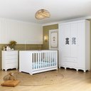 Ver imagem 1 de Quarto de Bebê Completo com Berço Americano 3 em 1 Ternura Multimóveis Mp4651 Branco