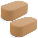 Ver imagem 1 de Kit 02 Puffs Decorativos Orgânicos para Living Quarto 100cm Doha W01 Bouclê Mostarda - Lyam Decor