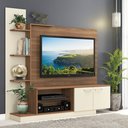 Ver imagem 1 de Estante Home para TV até 55 Polegadas com Nichos 2 Portas Havana