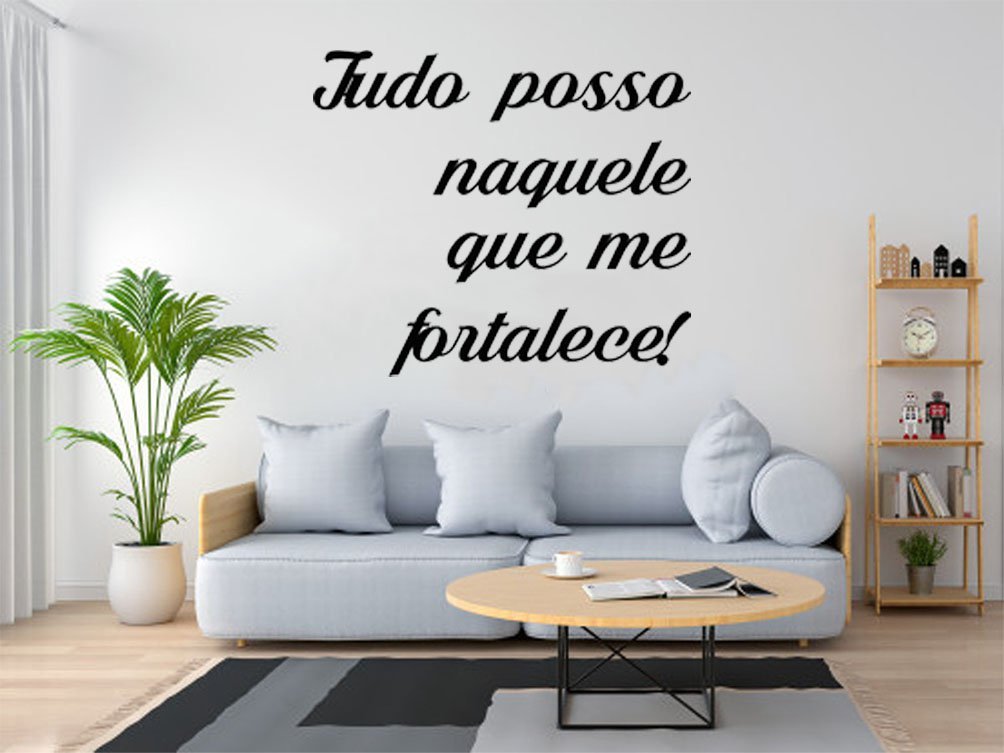 Placa Aplique Palavra Foco Força e Fé Recorte MDF 3mm Artesanato Preto - Decori Br - 1