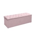 Ver imagem 3 de Kit Recamier Baú e Cabeceira Lana para Cama Box Solteiro 90 Cm - Sv Decor:rosa Bebe